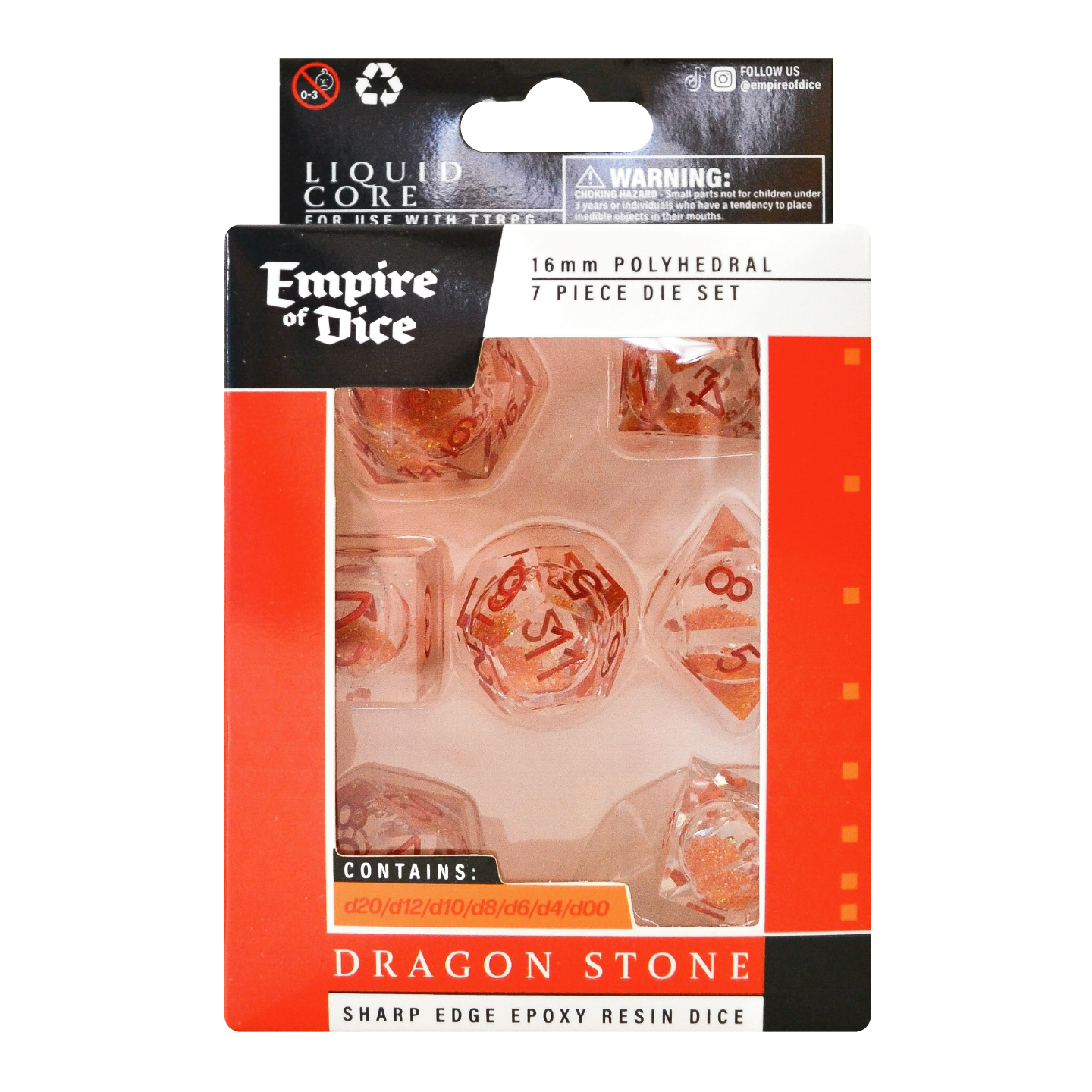 Liquid Core - Dragon Stone - Orange/ Clear